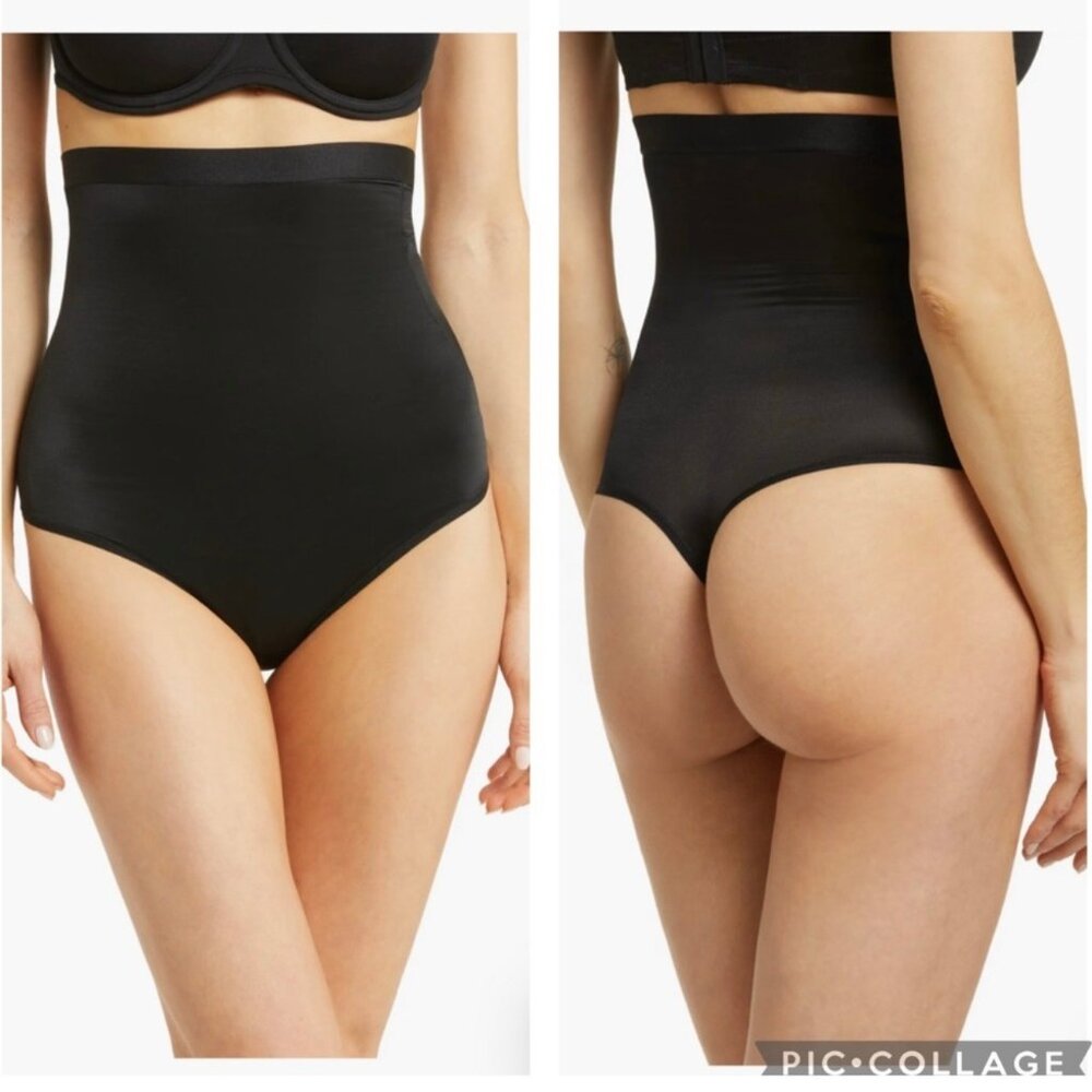 Skims Simply Bare High Waisted Thong‎ Black Onyx 3X